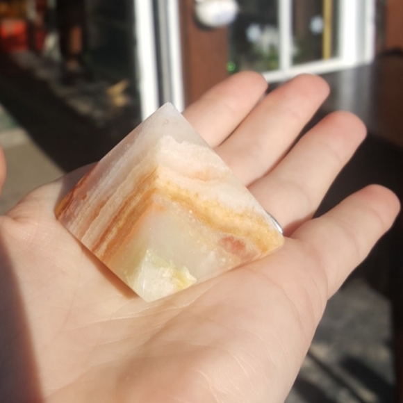 Adorable Mini Banded Onyx Crystal Pyramid - Picture 3 of 4